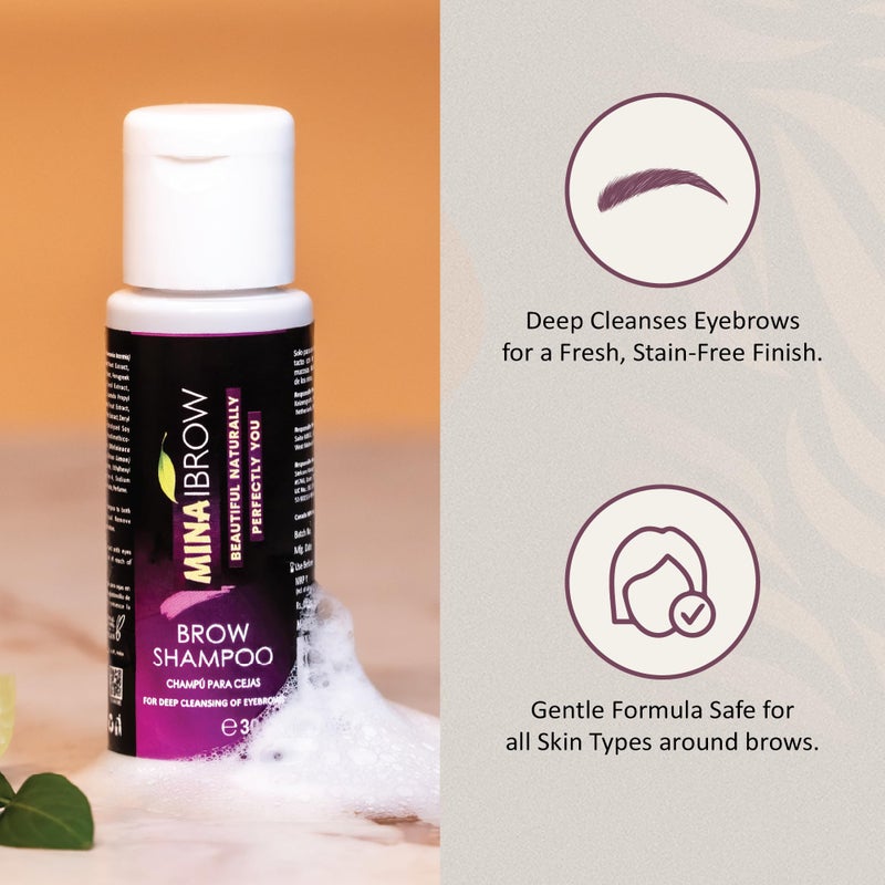 MinaiBrow Mina Brow Shampoo, Deep Cleansing, Pre-tinting And Safe Cleaning Of Eyebrows| Paraben & Sulfate Free & Non-Irritating| Vegan And Cruelty-free 30ml, Eyebrow Cleaning Sampoo For Unisex - Image 3